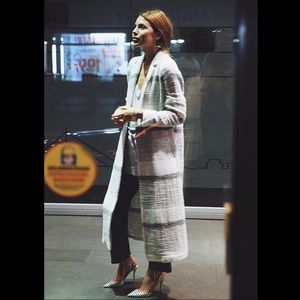 Zara striped duster jacket